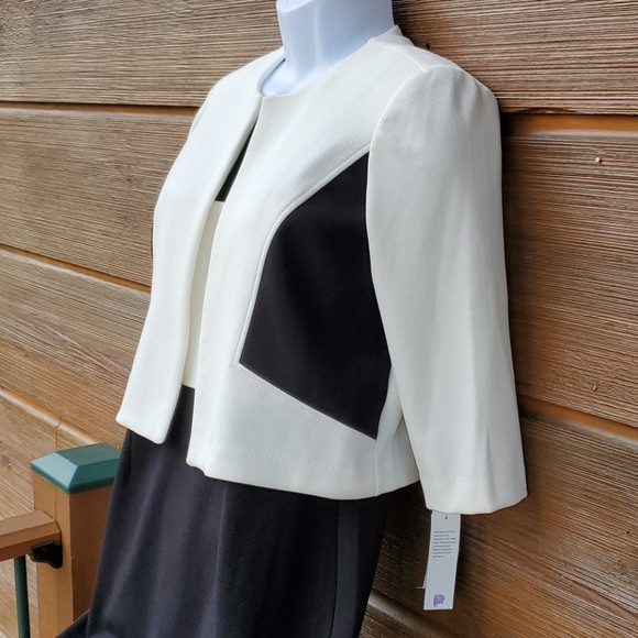 NEW 2 Piece Studio One Black & White Dress & Coat - Picture 3 of 15